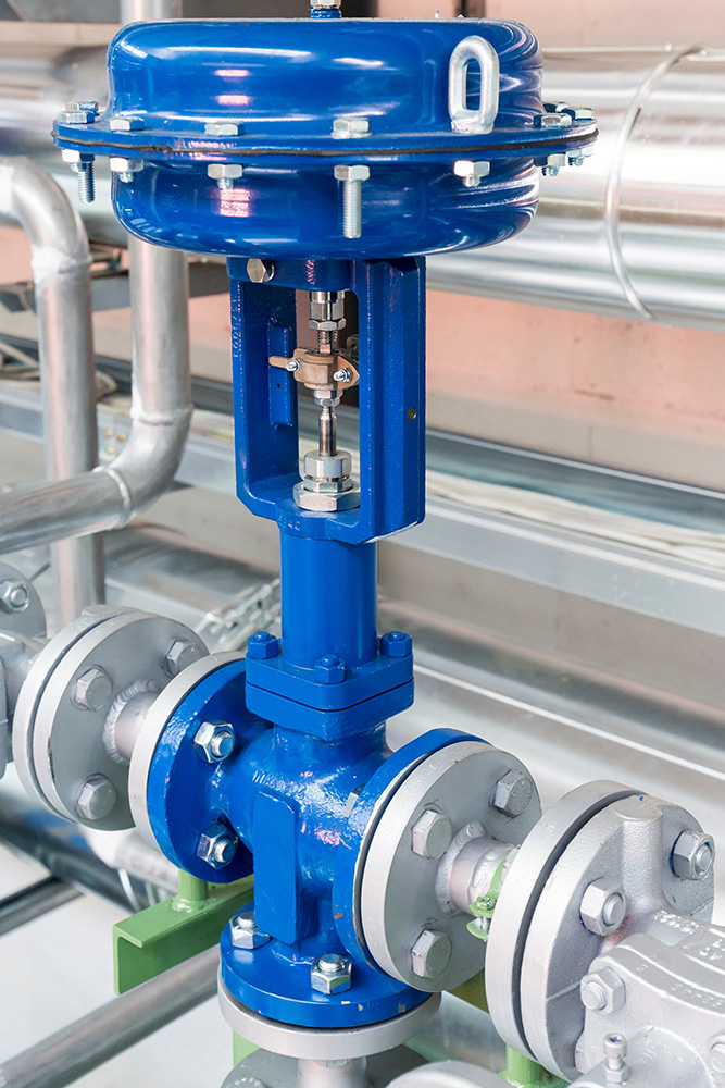 Pneumatic-control-valve-in-a-steam-heating-system